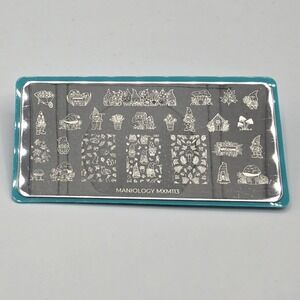 Maniology nail art stamping plate MXM113 resin art craft garden gnomes mushrooms